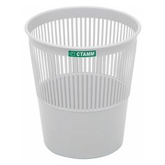 Корзина для бумаг, 9 л, сетчатая, серая, СТАММ, КР22, 2 шт.