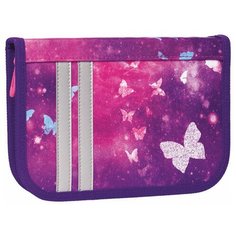 Пенал TIGER FAMILY, 1 отделение, 1 откидная планка, ткань, "Glittery Night", 20х14х4 см, 270251, 1 шт.