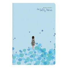 Тетрадь ЕВРО А5 40 л. BRUNO VISCONTI сшивка, клетка, Soft Touch, бежевая бумага 70 г/м2, "GIRL IN FLOWERS", 7-40-238, 2 шт.