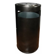 Урна уличная с пепельницей и ведром, створка с замком, 955х455х455 мм, 70 литров, черная, Метрополь-1, 1 шт. ТИТАН