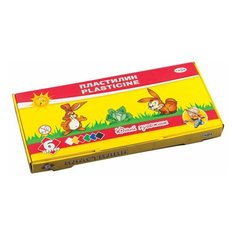 Пластилин классический ГАММА "Юный художник", 6 цветов, 84 г, со стеком, картонная упаковка, 280042, 8 шт. Gamma