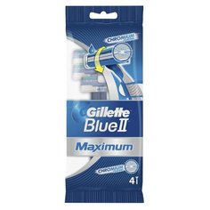 Бритвы одноразовые КОМПЛЕКТ 4 шт., GILLETTE (Жиллет) BLUE 2 Max, для мужчин, 1 шт.