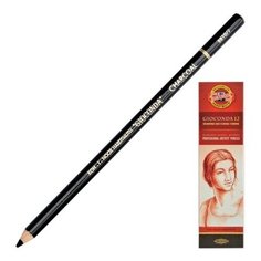 Карандаш угольный KOH-I-NOOR, 1 шт., "Gioconda", корпус черный, средняя твердость, 3,8 мм, 8810002001KS, 3 шт.