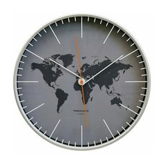 Часы настенные TROYKA 77777733, круг, серые, серебристая рамка, 30,5х30,5х5 см, 1 шт. Тройка