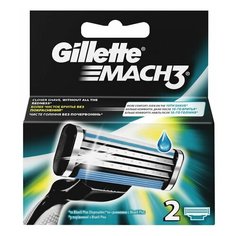 Сменные кассеты для бритья 2 шт., GILLETTE (Жиллет) "Mach3", для мужчин, 1 шт.