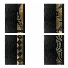Тетрадь А4, 96 л., HATBER, гребень, клетка, 3D фольга, 3D лак, "GOLD STYLE" (4 вида), 96Т4лофлВ1гр, T262153, 2 шт.