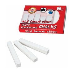 Мел белый KOH-I-NOOR (Чехия), набор 6 шт., квадратный, 11150400000, 6 шт.