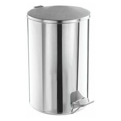 Ведро для мусора с педалью, УСИЛЕННОЕ, ТИТАН, 10 литров, кольцо под мешок, нержавеющая сталь, хром, 1 шт.