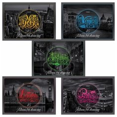 Альбом для рисования А4 48 л., скоба, выборочный лак, HATBER, 205х290 мм, "Города мира", 48А4вмВ, 4 шт.