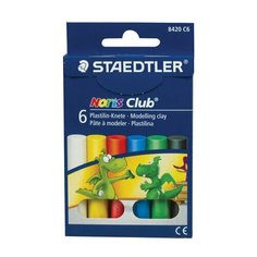 Пластилин классический STAEDTLER (Германия) "Noris Club", 6 цветов, 126 г, картонная упаковка, 8420 C6, 3 шт.
