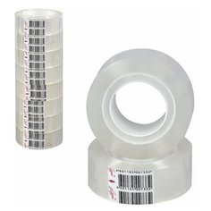 Клейкие ленты 18 мм х 30 м канцелярские ЛУЧ, комплект 8 шт., прозрачные, гарантированная длина, 18С 1218-08, 2 шт.