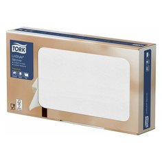 Скатерти бумажные нетканые одноразовые Tork "LinStyle Premium", 20 шт., 80х80 см, белые, 474741, 1 шт.