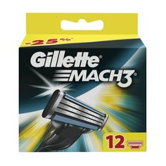 Сменные кассеты для бритья 12 шт., GILLETTE (Жиллет) "Mach3", для мужчин, MAG-81618704, 1 шт.