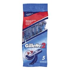 Бритвы одноразовые КОМПЛЕКТ 5 шт., GILLETTE 2 (Жиллет), для мужчин, 2 шт.