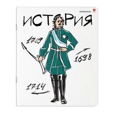 Тетрадь предметная ВЕСЕЛЫЕ ГЕНИИ 48 листов, TWIN лак, ИСТОРИЯ, клетка, АЛЬТ, 7-48-1099/04, 20 шт.