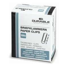 Скрепки DURABLE (Германия), 26 мм, омедненные, 100 шт., в картонной коробке, 1204-24, 6 шт.