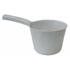 Ковш 1 л, круглый, с длинной ручкой, 12,5х14х26 см, цвет мраморный/белый ротанг, IDEA, М 1215, 4 шт.