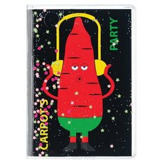 Блокнот с гелевой обложкой МАЛЫЙ ФОРМАТ (110х145 мм) А6, 56 л., скоба, CENTRUM, "Carrots party", 84274, 3 шт.