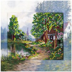 Схема на холсте АБРИС АРТ АС-092 Домик в деревне 20х20 см Abris ART