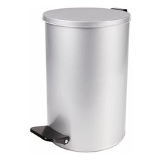 Ведро-контейнер для мусора с педалью УСИЛЕННОЕ, 10 л, кольцо под мешок, серое, оцинкованная сталь, 1 шт. ТИТАН