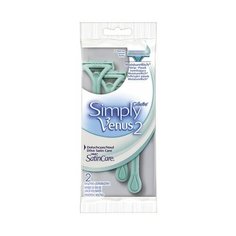 Бритвы одноразовые КОМПЛЕКТ 2 шт., GILLETTE VENUS (Жиллет Винес) SIMPLY 2, для женщин, 2 шт.