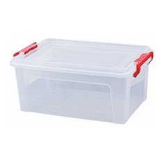Ящик 14 л, с крышкой на защелках, для хранения, 18х43х28 см, пластиковый, прозрачный IDEA, М2866, 1 шт.