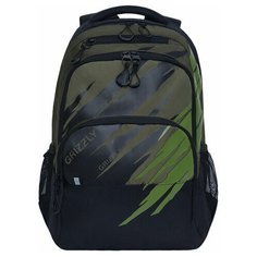 Рюкзак GRIZZLY молодежный, анатомическая спинка, карман для ноутбука, хаки, 45х32х23 см, RU-130-2/3, 1 шт.