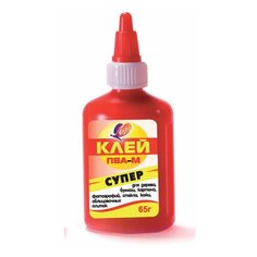 Клей ПВА-М ЛУЧ "Супер" (бумага, картон, кожа, ткань, дерево, стекло, фотографии), 65 г, 20С 1332-08, 8 шт.