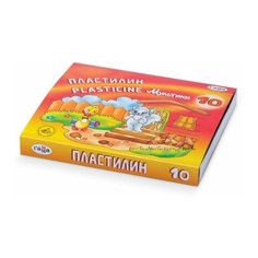 Пластилин классический ГАММА "Мультики", 10 цветов, 200 г, со стеком, картонная упаковка, 280017/281017, 280017, 281017, 4 шт. Gamma