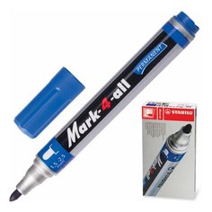 Маркер перманентный STABILO "Mark", СИНИЙ, пулевидный наконечник, 1,5-2,5 мм, 651/41, 4 шт.