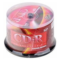 Диски CD-R VS 700Mb 52x, КОМПЛЕКТ 50 шт., Cake Box, VSCDRCB5001, 1 шт.