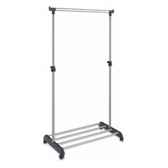 Вешалка для плечиков СН-4345, 1660х860х440 мм, передвижная, пластик/металл, серая/хром, 1 шт. Sheffilton