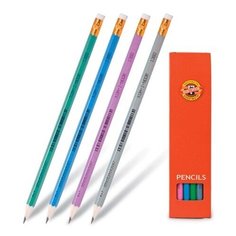 Карандаш чернографитный KOH-I-NOOR, 1 шт., "Astra", НВ, с резинкой, корпус ассорти, заточенный, 1380, 1380002017KSRU, 13 шт.