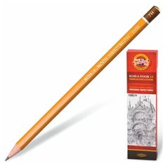 Карандаш чернографитный KOH-I-NOOR 1500, 1 шт., 7H, без резинки, корпус желтый, заточенный, 150007H01170, 7 шт.