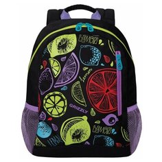 Рюкзак GRIZZLY молодежный, отделение для ноутбука, "Фруктовый микс", 29х39х13 см, RX-025-1/1, 1 шт.