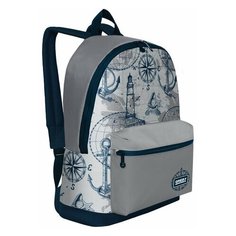 Рюкзак GRIZZLY молодежный, 1 отделение, серый, "Маяк", 44x30x15 см, RQ-007-4/1, 1 шт.