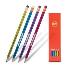 Карандаш чернографитный KOH-I-NOOR, 1 шт., "Oriental", НВ, с резинкой, корпус ассорти, заточенный, 1372, 1372002012KSRU, 36 шт.