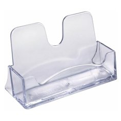 Подставка для визиток настольная СТАММ, 40х100х55 мм, прозрачная, ВТ01, 4 шт.