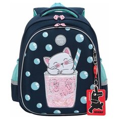 Ранец GRIZZLY школьный, 3 отделения, для девочек, "Кошечка", 36х28х20 см, RAz-186-5/3, 1 шт.