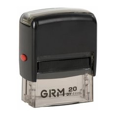 Штамп самонаборный 4-строчный, оттиск 38х14 мм синий, без рамки, GRM 20, КАССА В КОМПЛЕКТЕ, 116000010, 1 шт.