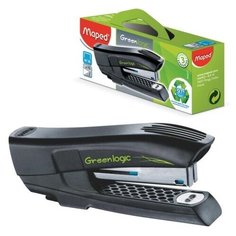 Степлер №10 MAPED (Франция) "Greenlogic", до 15 листов, с антистеплером, черный, 353211, 2 шт.