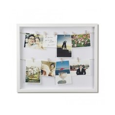 Панно с зажимами для 12 фотографий Clothesline белое Umbra