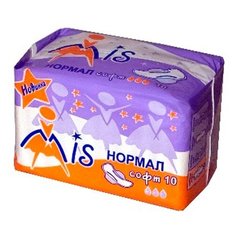 Прокладки гигиенические с крылышками MIS Нормал Софт 3 капель 10 шт