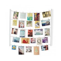 Панно с зажимами для 40 фотографий Hangit белое Umbra