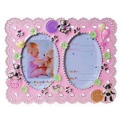 Фоторамка Platinum PF10664P Pink детская, металлическая со стразами, 2 фото