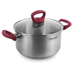 Кастрюля Rondell Heidi, 4.8 л, стальной/красный
