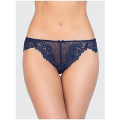 Vis-a-Vis Трусы бикини из микросетки с кружевом, размер L, navy