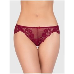 Vis-a-Vis Трусы бикини из микросетки с кружевом, размер XL, ruby