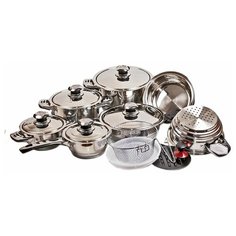 Набор посуды MunchenHaus MH-1119 19 пр. серебристый