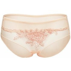 Le Cabaret Трусы слипы средней посадки с вышивкой Амьен, размер 38-48, персиковый/пудровый